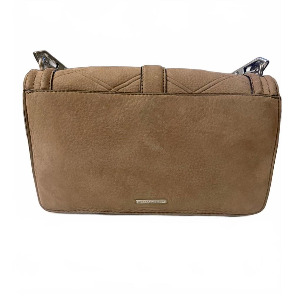Rebecca Minkoff Beige Quilted Leather Crossbody Bag Chain Strap - Picture 2 of 9